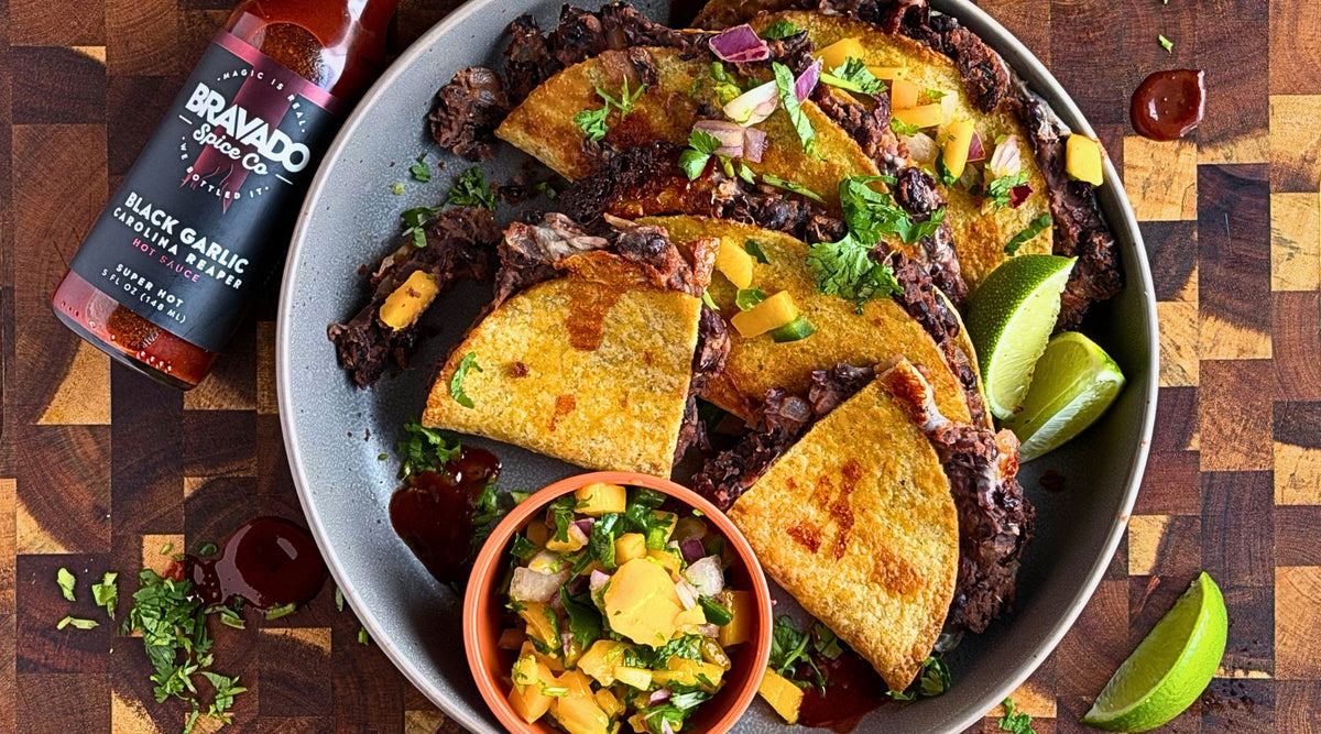 Crispy Baked Black Garlic Bean Tacos